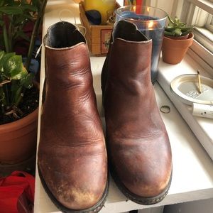 Brown leather chelsea boots